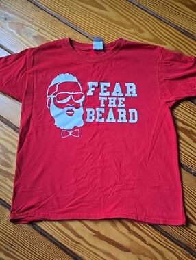 Kids' Red "Fear The Beard" Graphic Tee Size Small